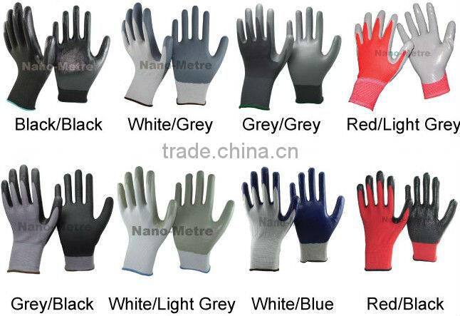 NMSAFETY nitrile coated mechanical personalized work gloves