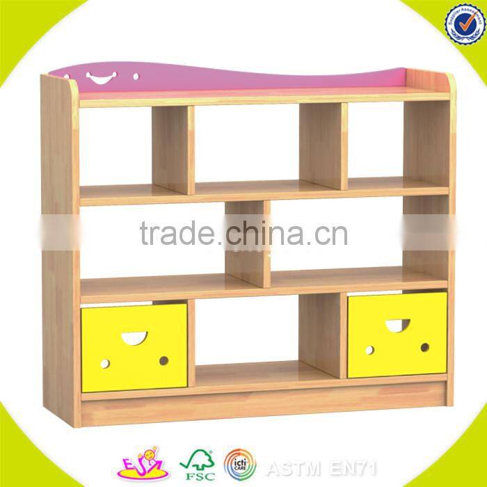 Wholesale inexpensive children toy storage shelf,wooden furniture cartoon style storage, kids storage furniture W08C209