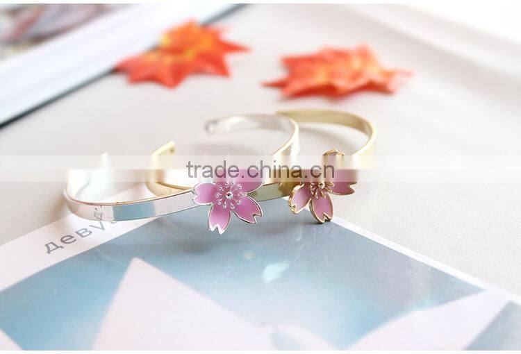 cherry blossom cuff bangle gold bangle flower cuff bangle