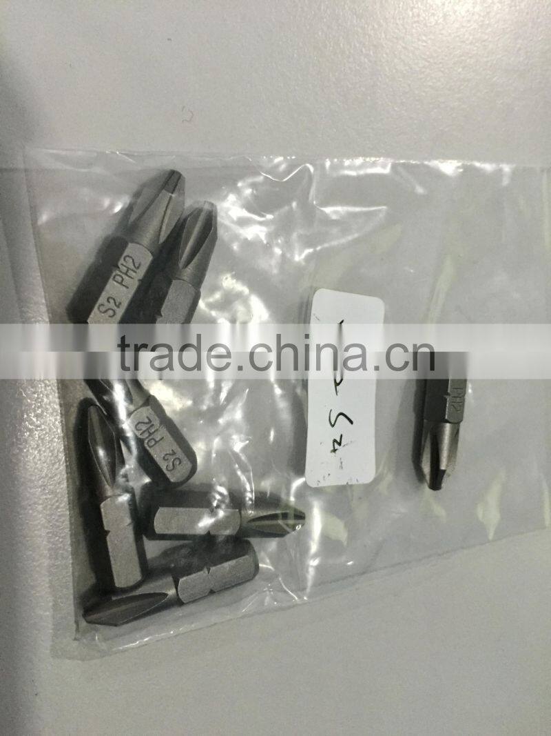 Free sample 25MM slotted bits reduced shank screwdriver head bits set