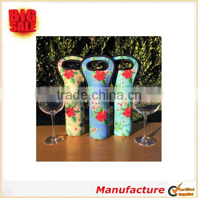 Neoprene Totes and Carriers For Wine Champagne Bottles Printing Tote Bag