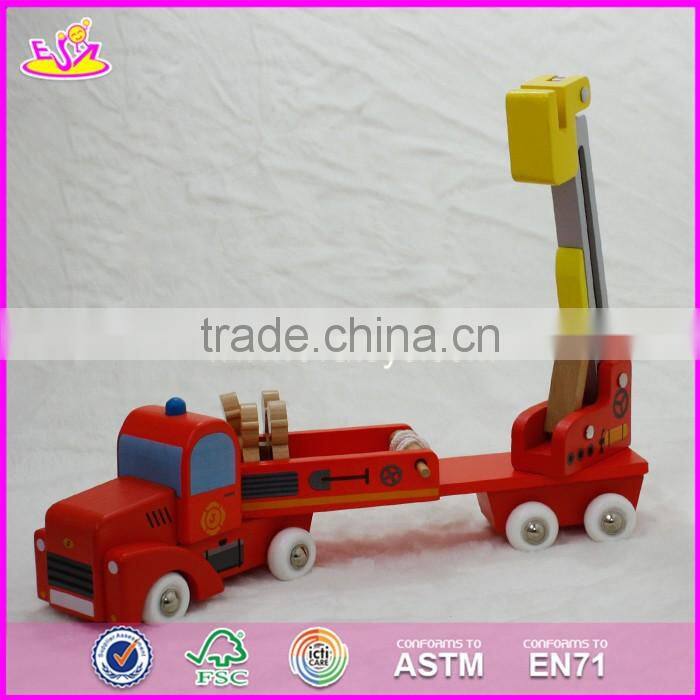 2017 New design wooden engineering car toys for 5 year old boys W04A288