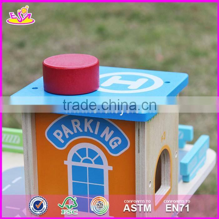 2017 new products children funny wooden parking garage toy W04B049