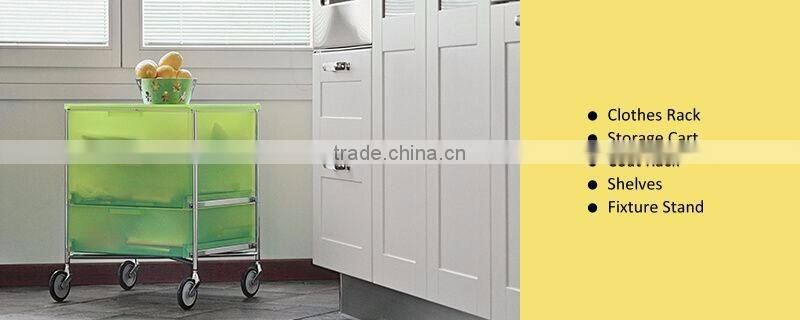 Movable Clothes Hanging Rack Steel Pipe Storage Rolling Garment Rack
