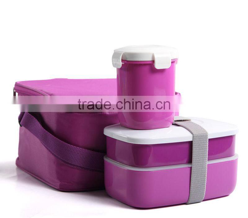 Japanese shape Bento Lunch Box with Mug & Insulated Tote Bag Picnic Lunchbox Container