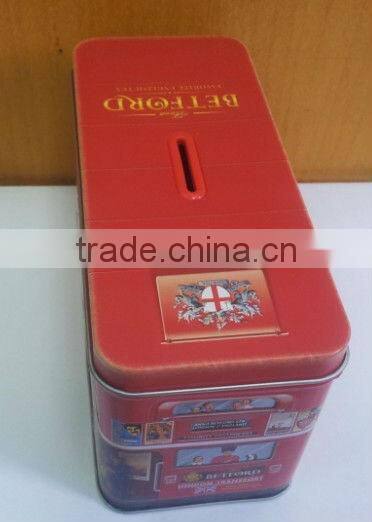 Fancy Metal Tea Caddy with Fashion Bus Design