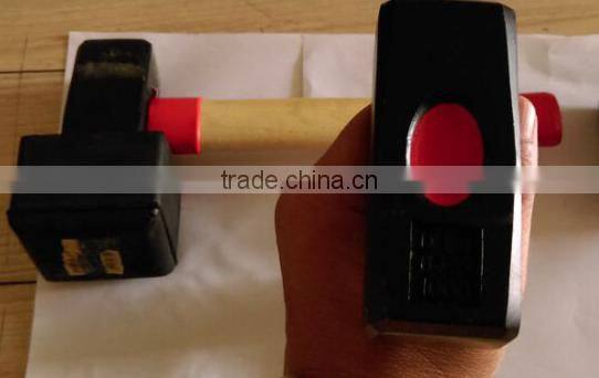 wood handle paving hammer with rubber cover/hammer with rubber face