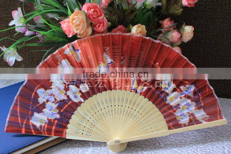 Chinese style silk hand folding fan