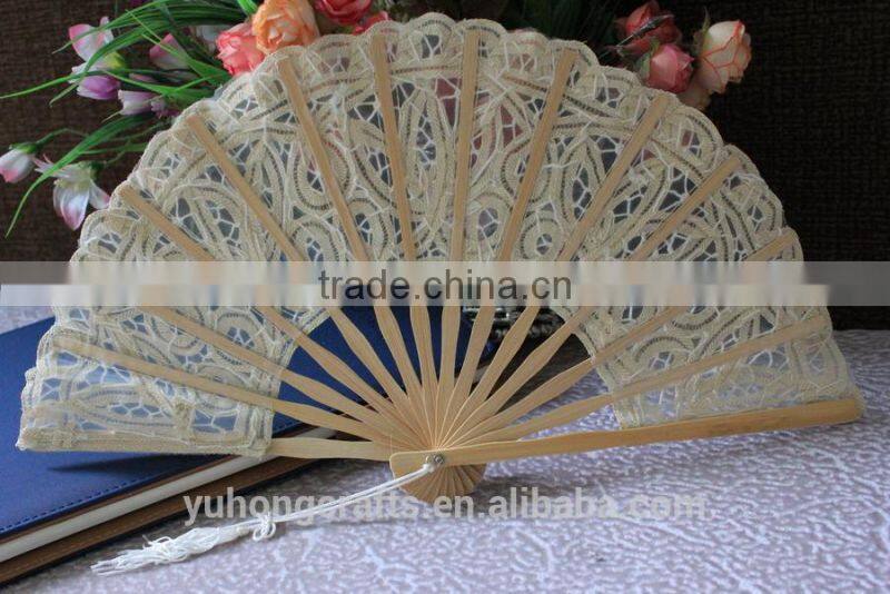 Beautiful lace bamboo fan for ladies