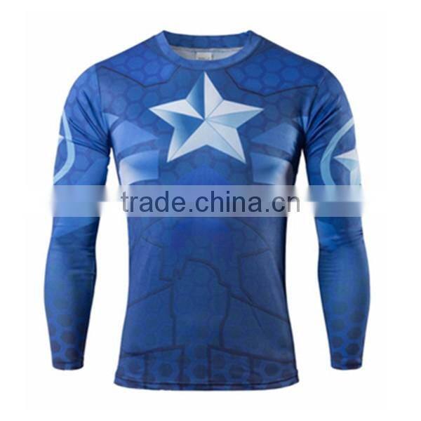 men coolmax compression tshirt with sublimation printing
