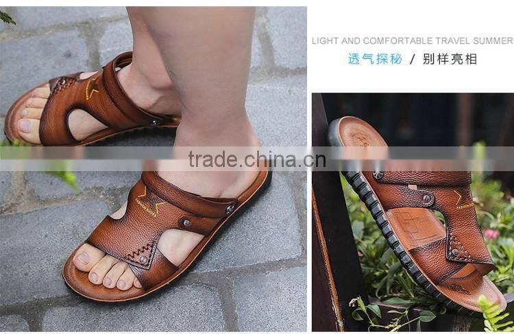 Good quality summer kids leather sandals for boys girls, children beach genuine leather sandals shoes