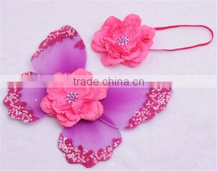 25x 20 cm unique design healthy material fit on baby decorative butterfly wings & headband baby photography props