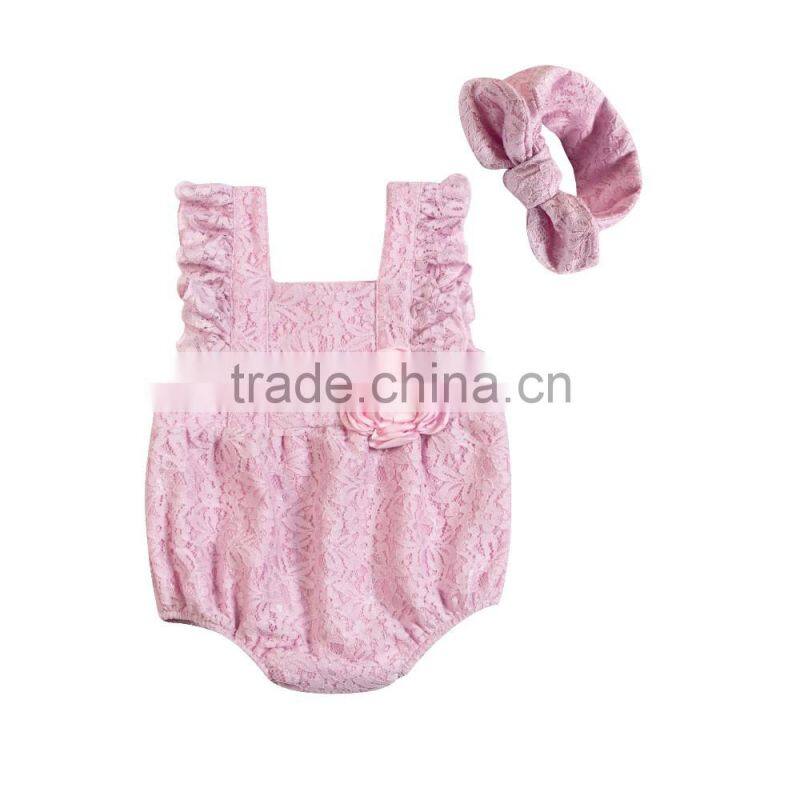 fashion newborn baby clothes girl's romper cotton sleeveless baby lace romper