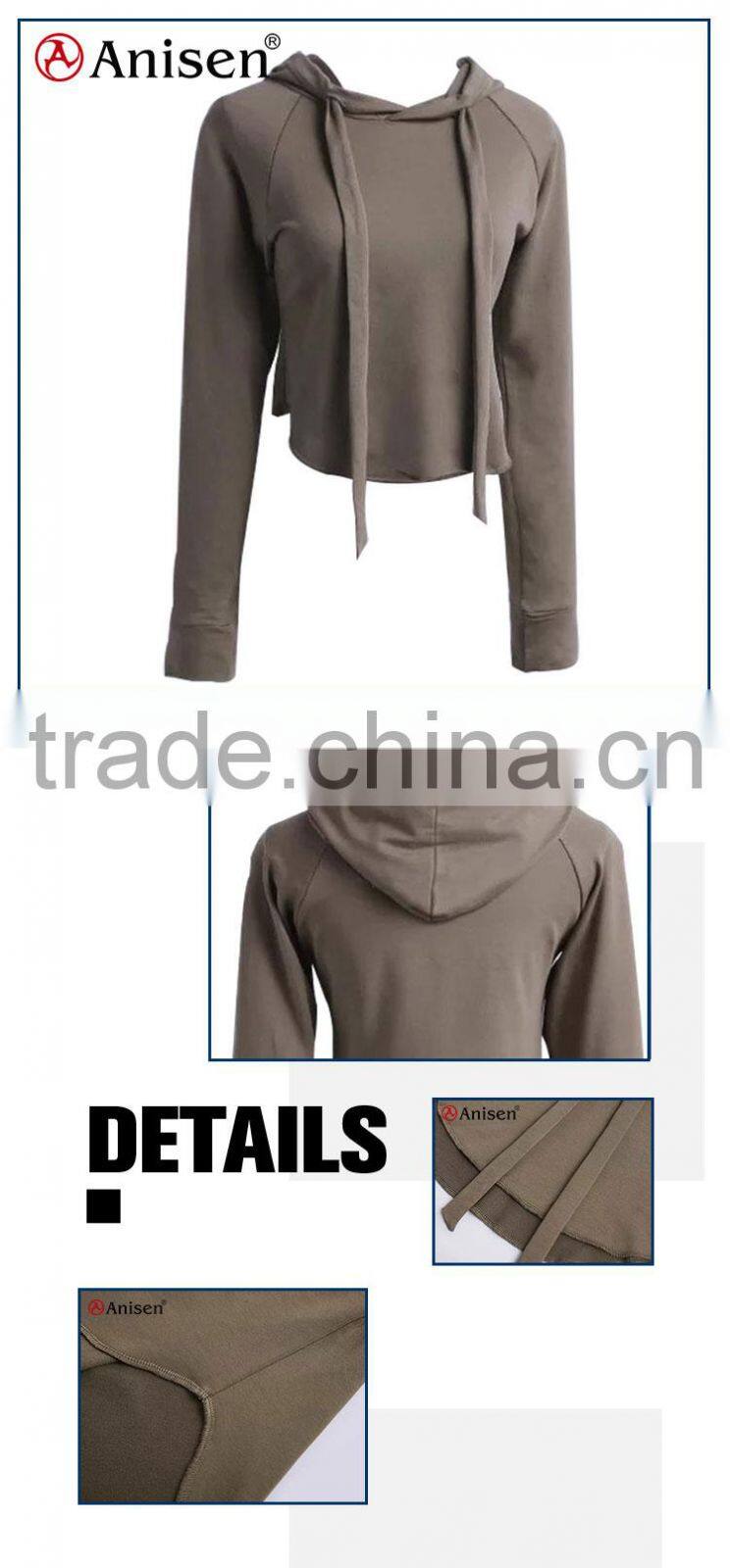 manufacturer clothing custom slim CVC women hoodies