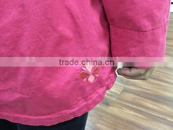 women wind-proof jackets 100%cotton long style stock clothing, stocklots garments
