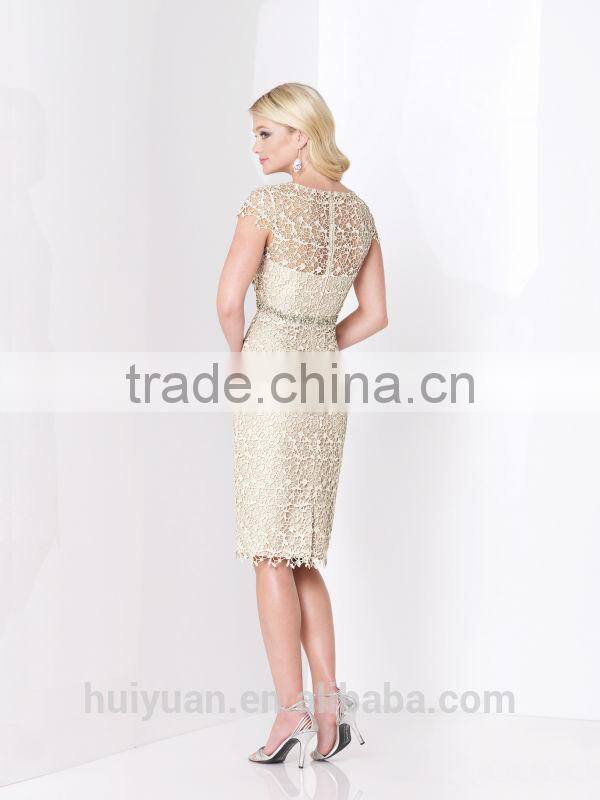 latest fashion formal lace short office formal evening dress