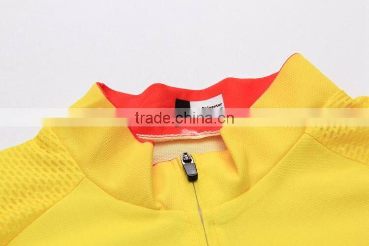 OEM sports wear factory bright yellow lovely Comics cycling jersey mens