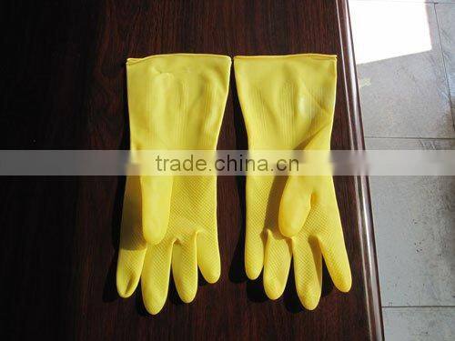 popular bicolor long sleeve household latex/rubber gloves