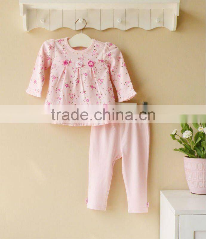 mom and bab 2012 Autumn baby wear 100% cotton top pants set
