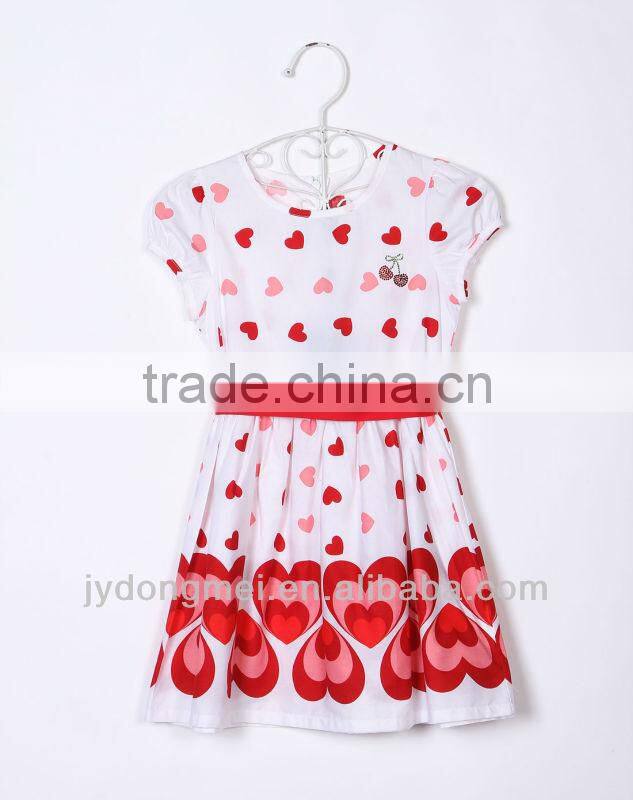 girl print dress 100%cotton dress