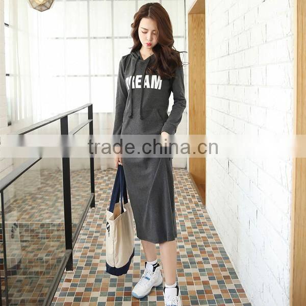 2016 new women's lengthen slim pullover hoodies