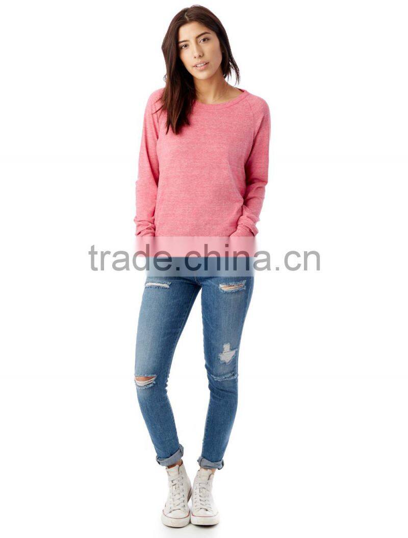 Wholesale Custom Printtin Women Dry Fit Pink Sweatershirt