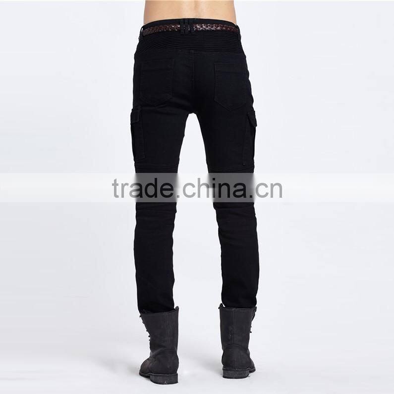 2016 Hot men's fashion men's jeans brand cyclists hole zipper jeans personality male personality beggar pants