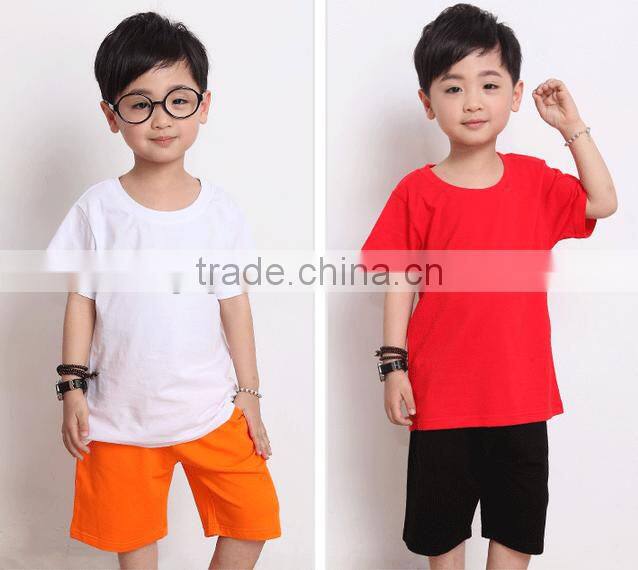 Fashion custom blank kids plain round neck short sleeve multi-color t shirts wholesale china supplier