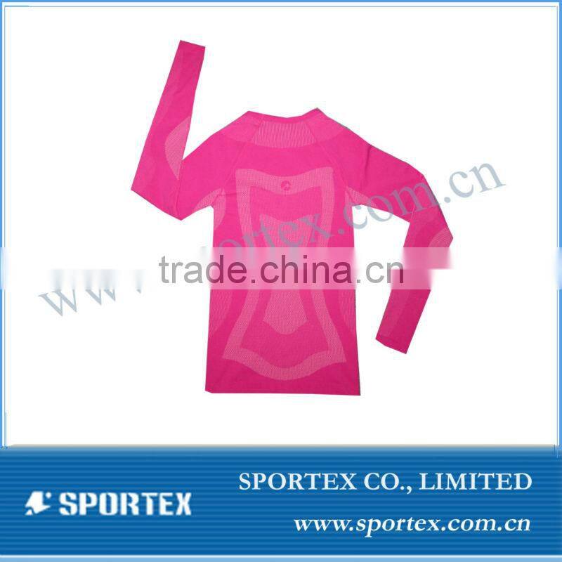 OEM High Quality Ladies seamless Compression Top / High quality compression base layer / Seamless sportswear