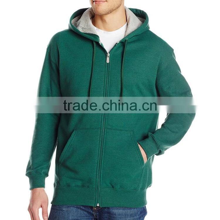Men's Clothing Wholesale Custom Design Men Blank Fleece Zip Up Gym Hoodie