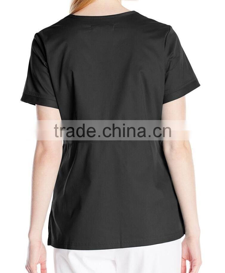 women's scrub top with adjustable buckle at waist nurse scrub suits