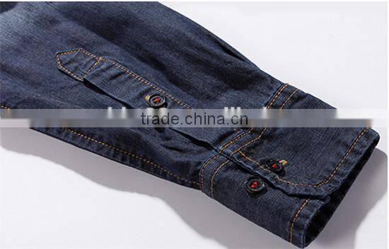 2016 men denim shirts wholesale , men denim casual shirt