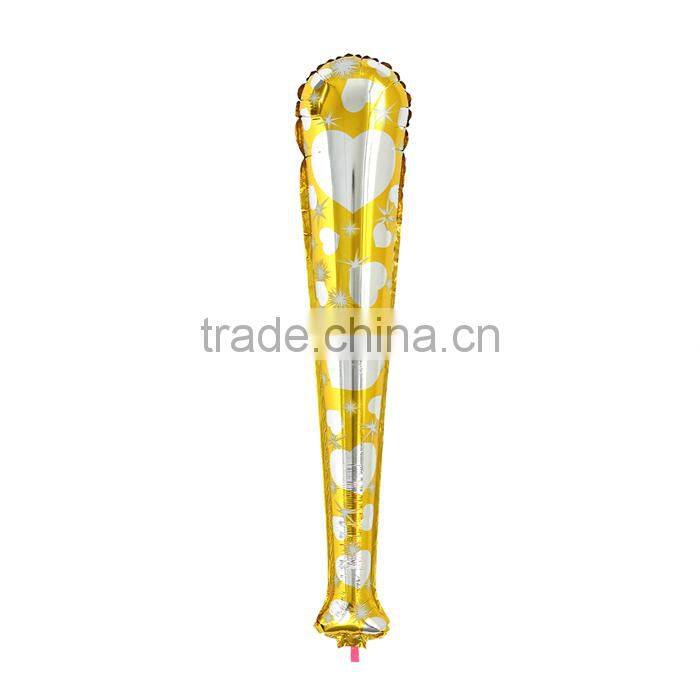 Aluminum Foil Balloons Party Decoration Baseball Bat Golden Star Pattern