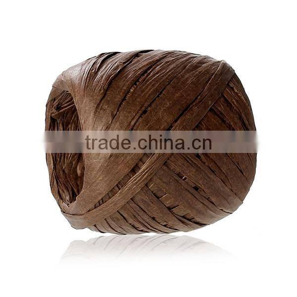 Raffia Paper Jewelry Ribbon Cord Coffee 0.2mm, 4.0mm-8.0mm, 2 Rolls (Approx 20 M/Roll)