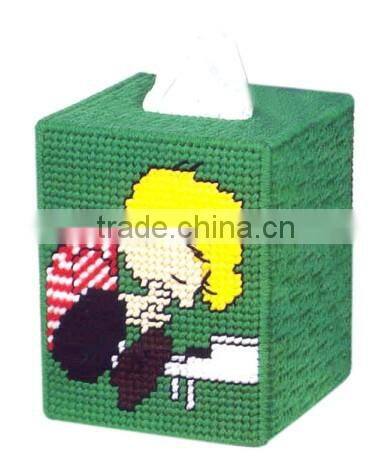 DIY goods,3D Cross stitch Embroidery.beautiful.Tissue Box-002-01