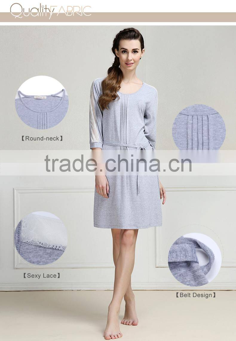 Qianxiu Low MOQ Nightgown Lace Sexy Lounge Wear