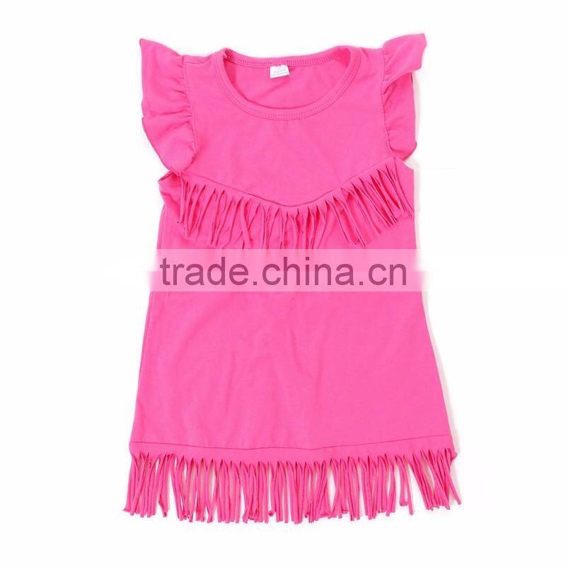 baby girls tassels cotton dress boutique all-match clothing kids wear fringe multi color mint M7031507
