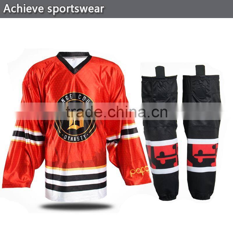 Racing team Black color international ice hockey jerseys