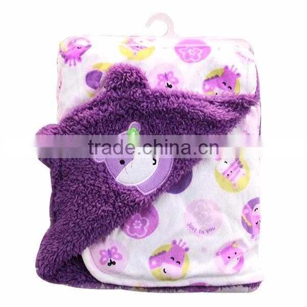 fashionable design soft touch animal baby blanket