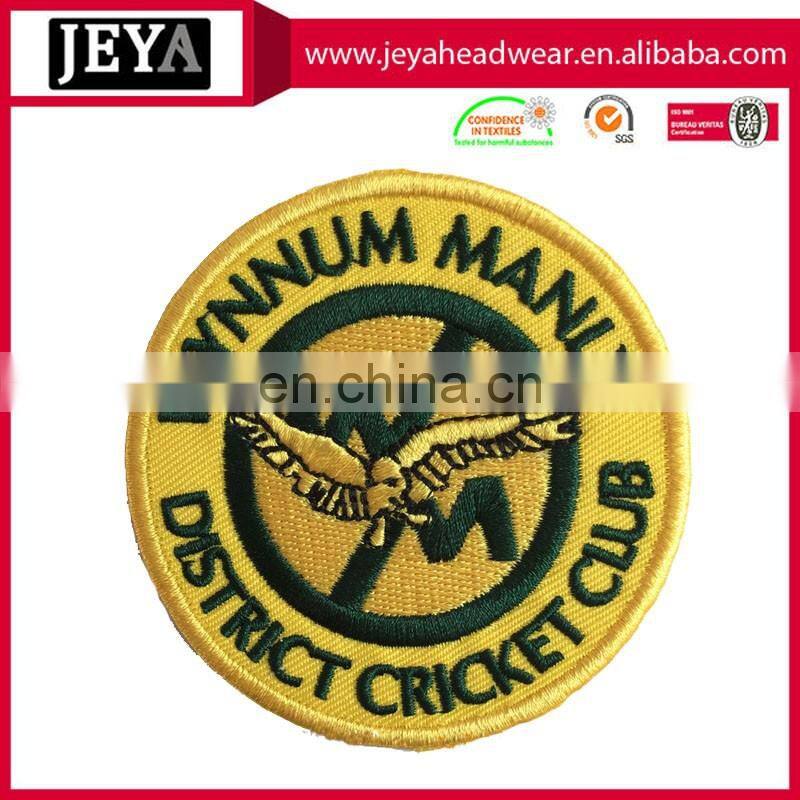 Customized football team badge sew on clothing embroidery patches