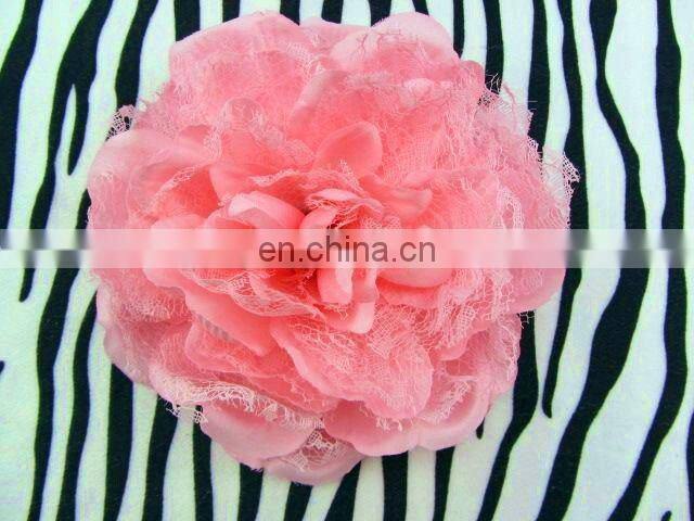 5.5" Large Laced Peony Flowers Silk Peony Flowers Brooch Hair Pin