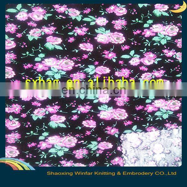 30S polyester spandex single jersey knitting fabric digital printed for garment