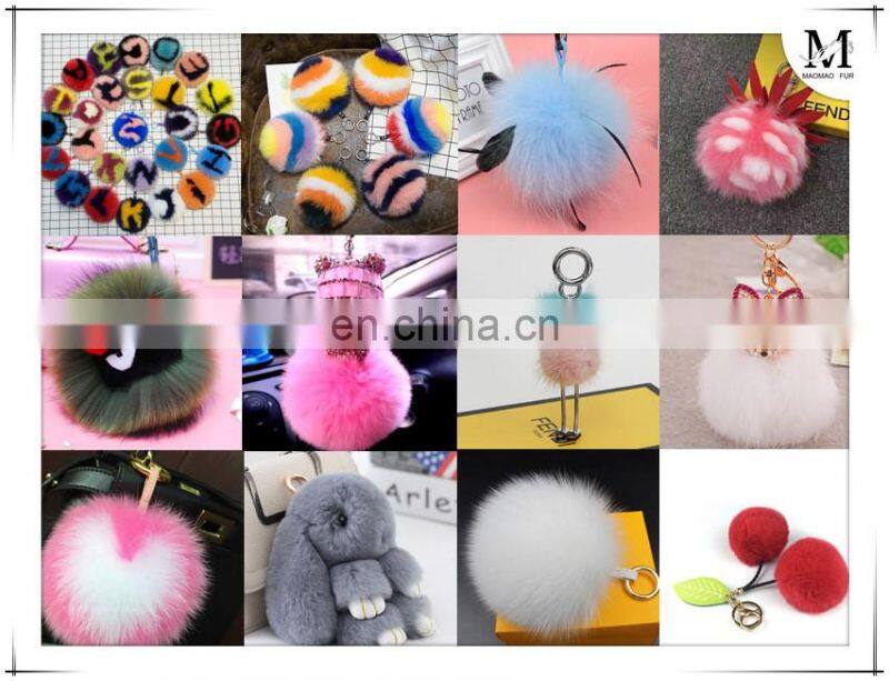 2016 New Fashion Luxury Robot Keychain / Car Accessory or Gift Bag Charm Robot Mink Fur Keychain