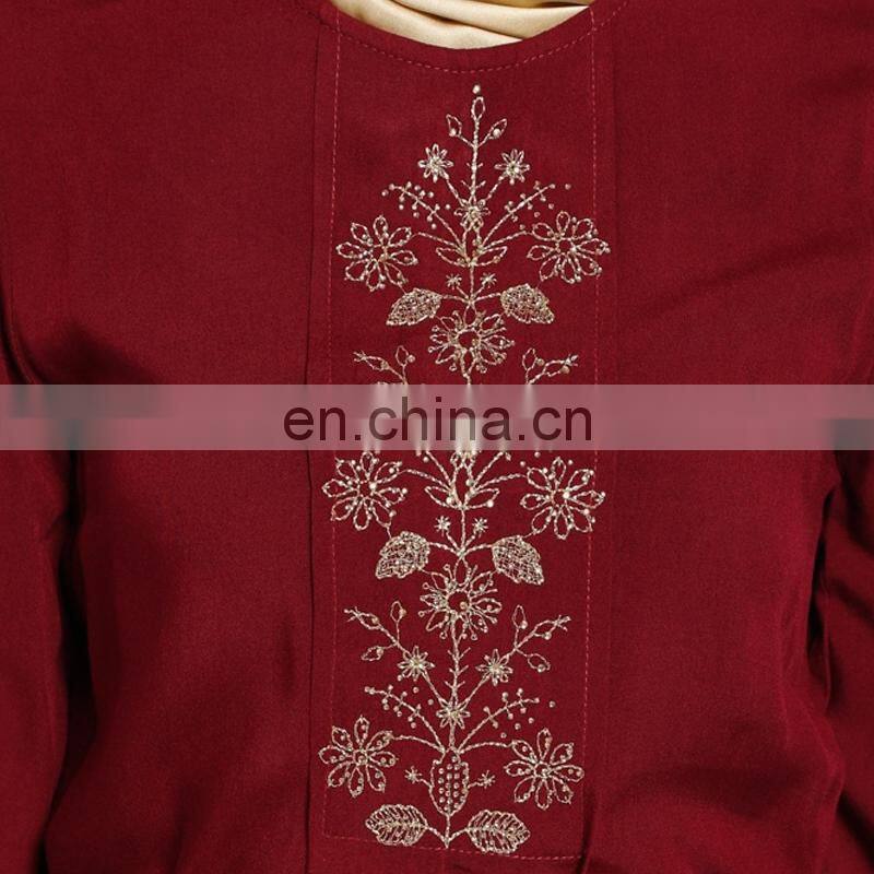 China OEM Supplier Muslim Casual Clothing Cheap Beautiful Embroidery Islamic Women Abaya Customized Turkey Dress