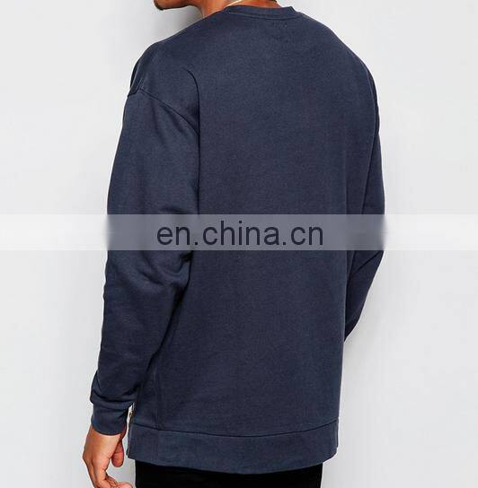 Alibaba Wholesale Custom Men's Plain Crewneck Zipper Oversized Sweatshirts/Sweatclothing