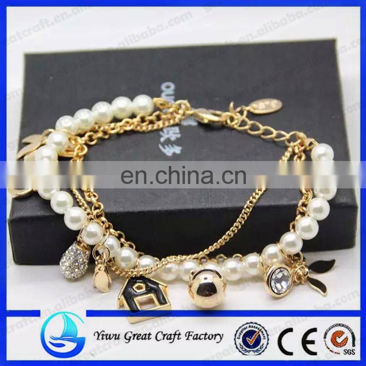beads compound with alloy chain hand chain pendants bracelet hand made