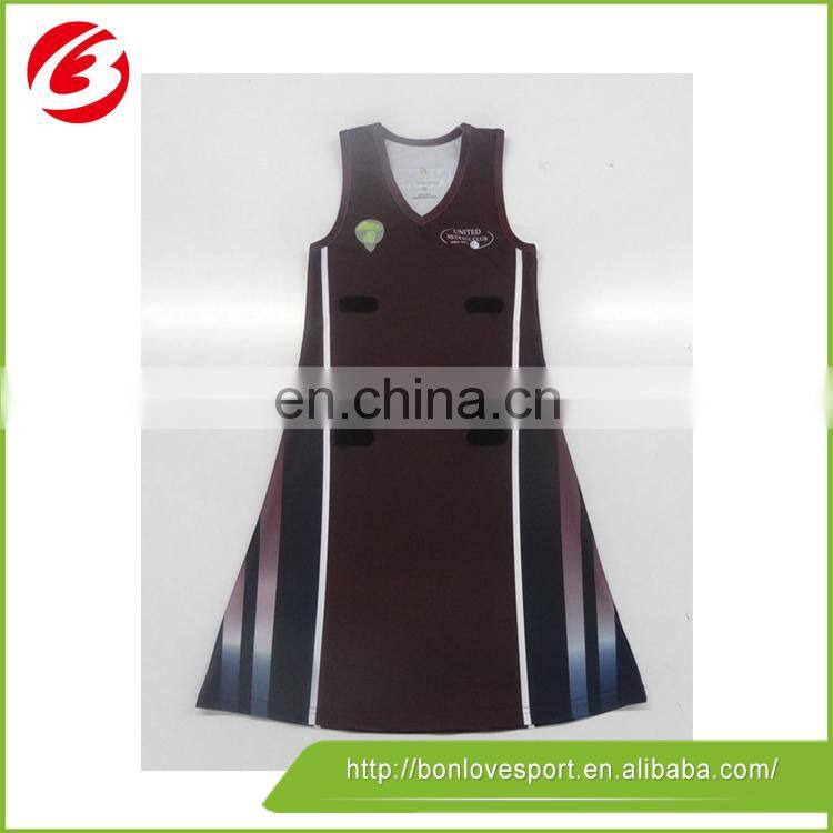 2015 Italy ink sublimation print netball jerseys