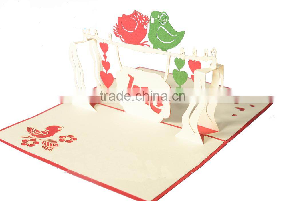 3d Europe regional factory price kirigami christmas greeting card, pop up christmas cards, greeting card 3d pop up