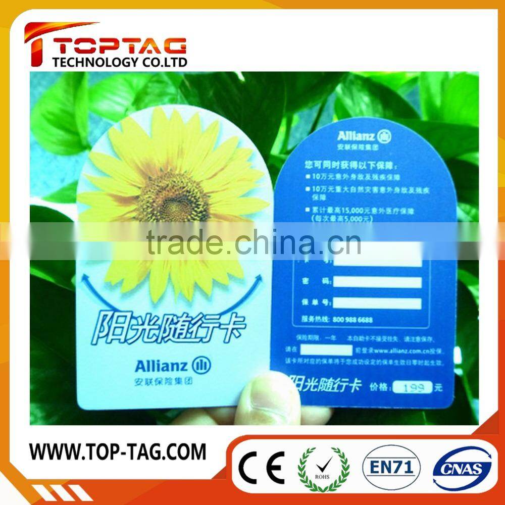 Iregular cute animal shape pvc plastic / Paper card with hole punching