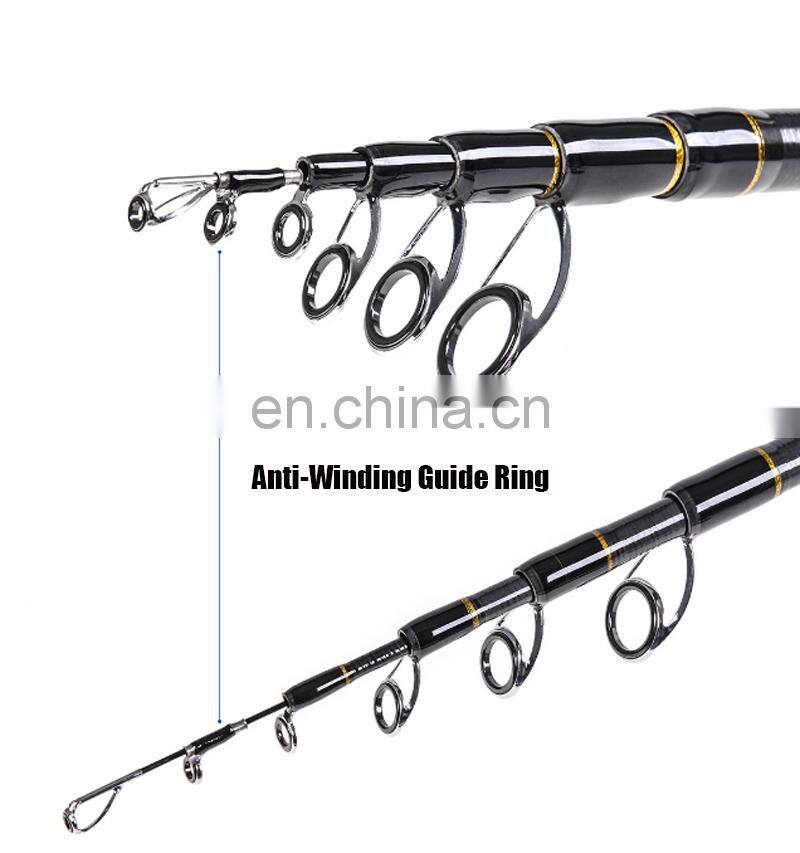 Amazon 1.8/2.1/2.4/2.7m Carbon Spinning Rod And Reel Anti-Winding telescopic fishing rod
